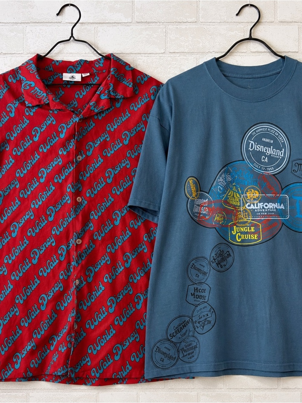 Disney World/ Resort Bundle Hawaiian Red Button up and Blue Mikey T-shirt - XXL